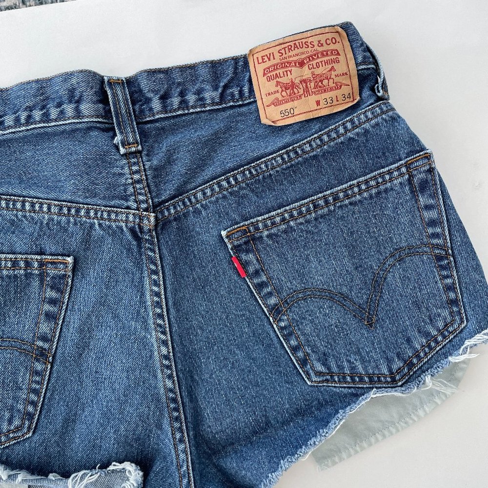 Vintage Levi's 550 high waist denim cutoff shorts - Picture 10 of 12